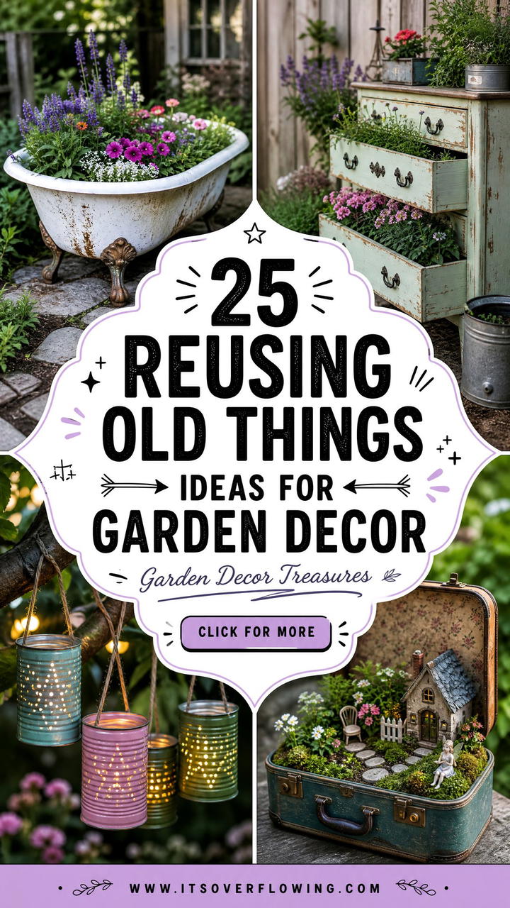 25 reusing old things ideas for garden decor - 25 reusing old things ideas for garden decor