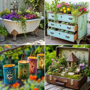 25 reusing old things ideas for garden decor