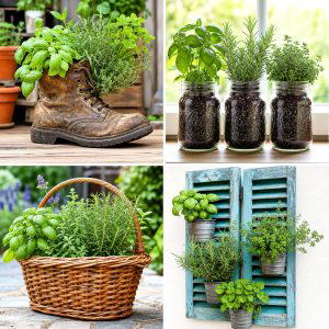 25 reusing old things ideas for herb garden Style