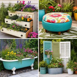 25 reusing old things ideas for modern garden look