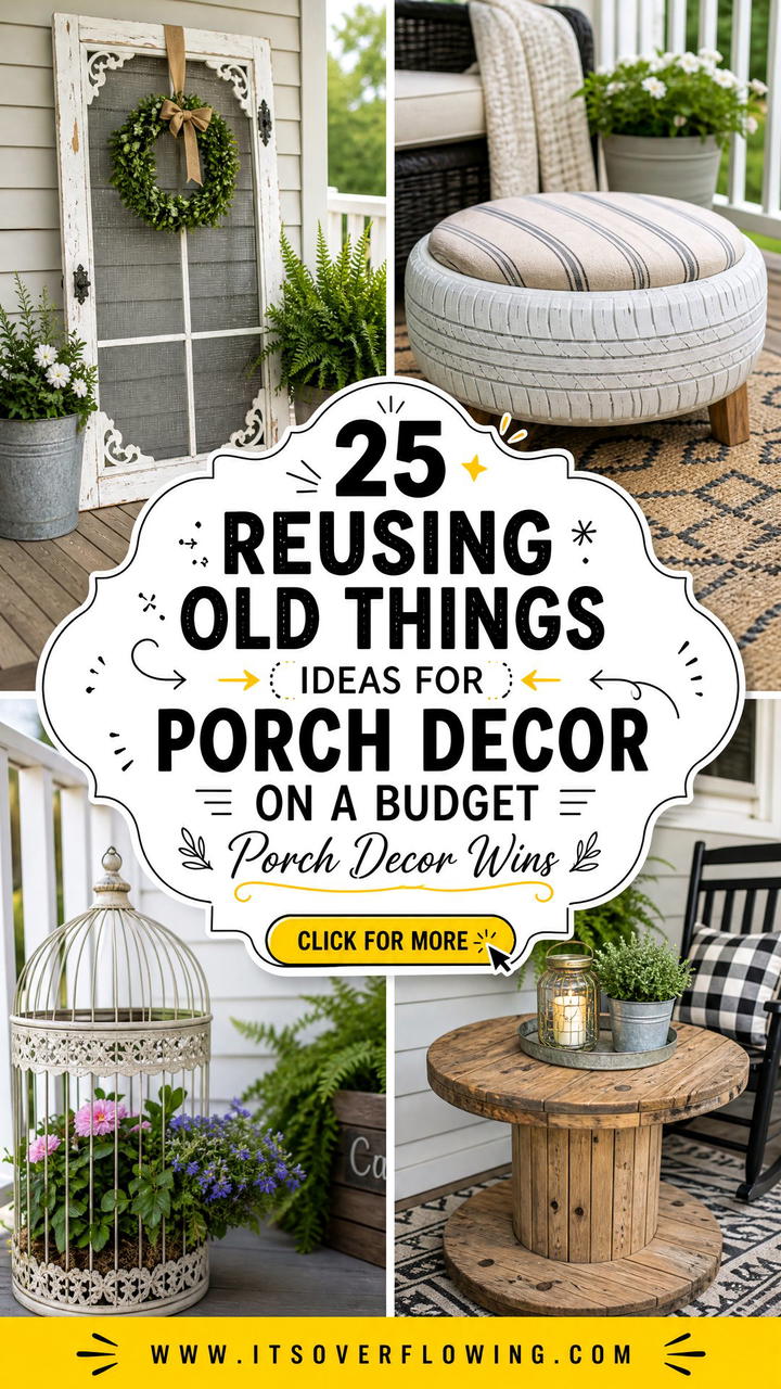 25 reusing old things ideas for porch Decor on a Budget - 25 reusing old things ideas for porch Decor on a Budget