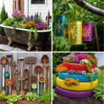 25 reusing old things ideas for seasonal garden decor
