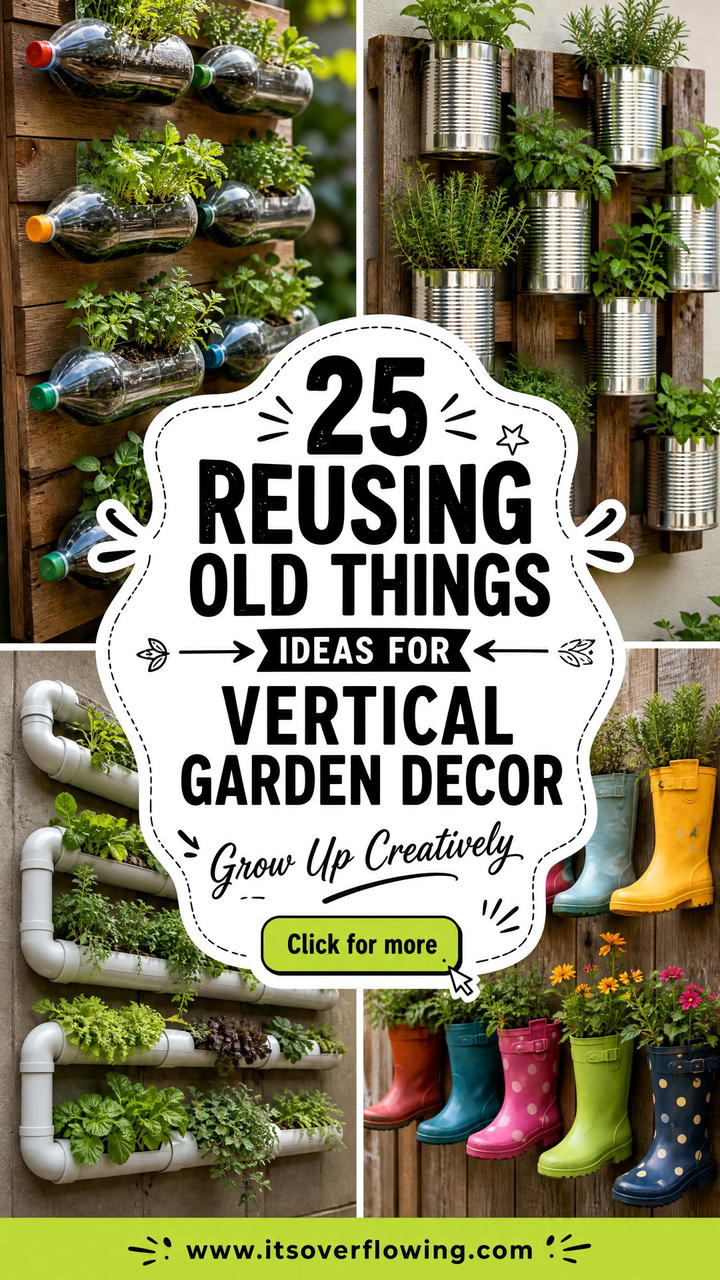 25 reusing old things ideas for vertical garden Decor - 25 reusing old things ideas for vertical garden Decor
