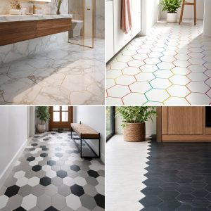 30 Bathrooms with Hexagon Tile Floor Design Ideas