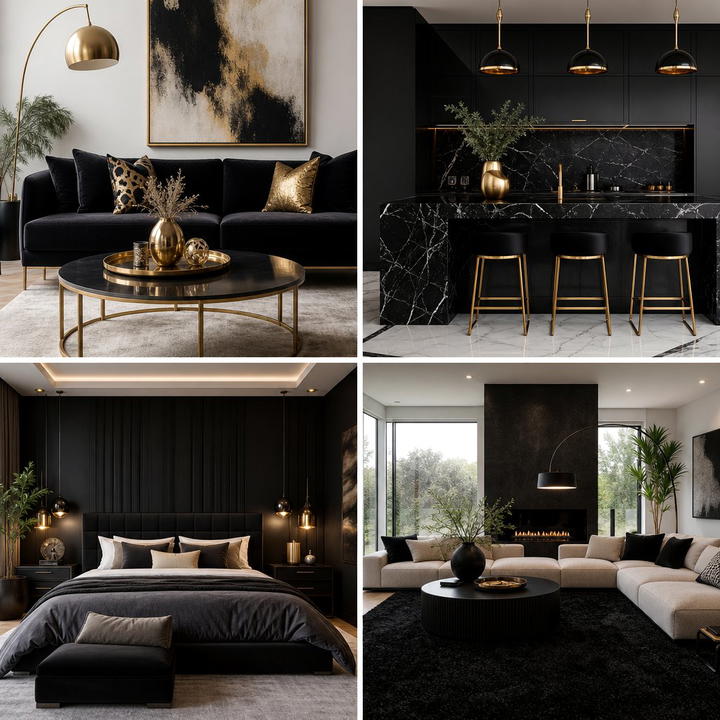 30 Bold Black Living Room Designs for Dramatic Modern Spaces