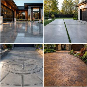 30 Durable Concrete Driveway Designs to Enhance Curb Appeal