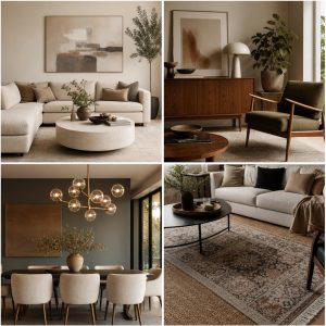 30 Grey Living Room and Dark Wood Floor Design Combinations