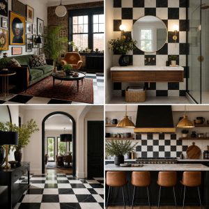 30 Kitchens with Checkered Floors- Retro-Inspired Designs