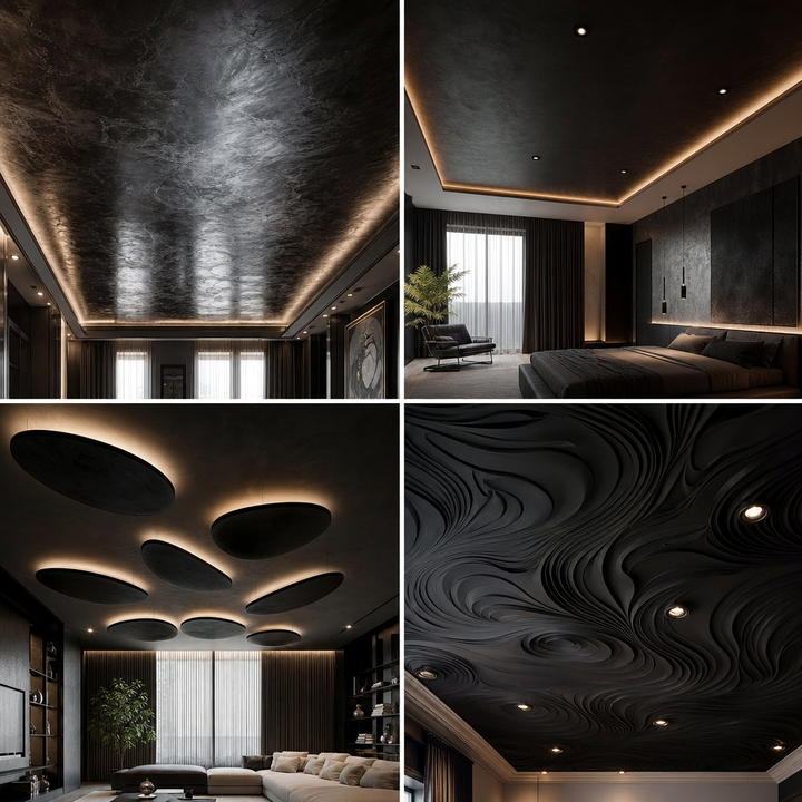 30 Modern Black Ceiling Design Ideas for Dramatic Interiors