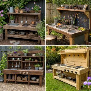 30 Mud Kitchen Ideas to Inspire Outdoor Kids Play