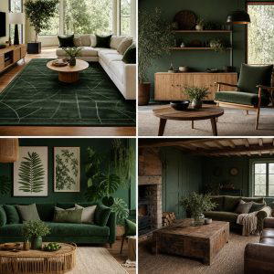 30 Rich Dark Green Living Room Designs for Cozy Elegance
