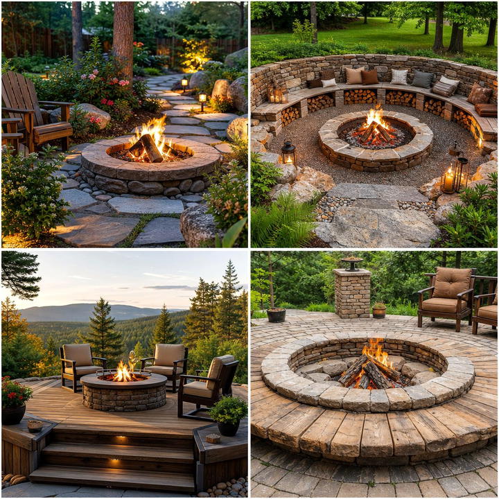 25 Stamped Concrete Patio With Fire Pit Ideas
