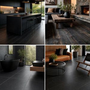 30 Sleek Black Floor Kitchen Ideas for Contemporary Designs