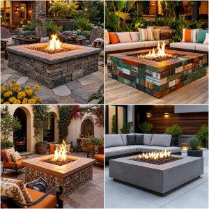 30 Square Fire Pit Ideas for Modern Outdoor Gathering Spaces
