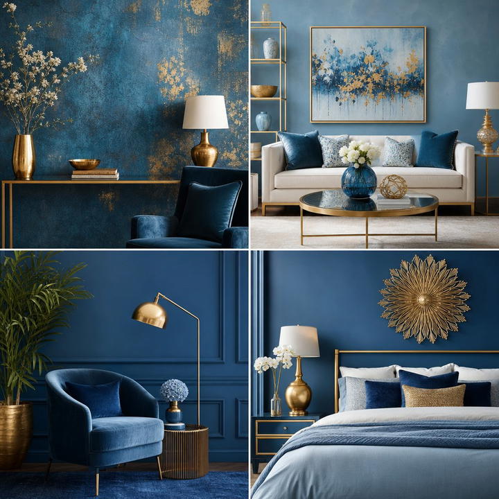 30 Stunning Blue and Gold Living Room Ideas for Elegant Spaces