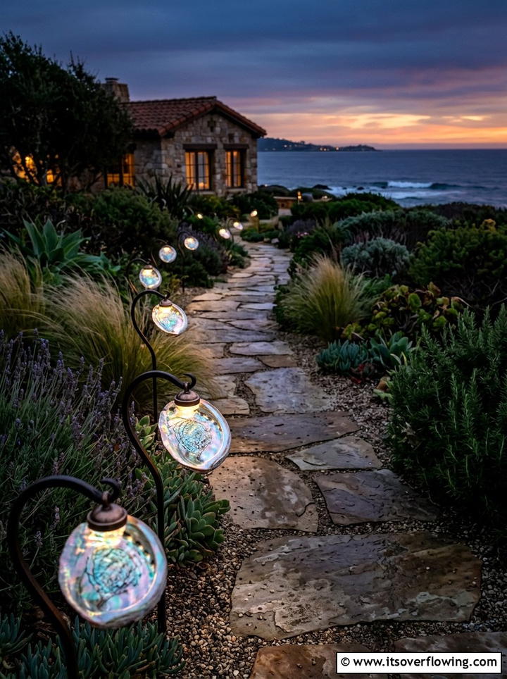 Abalone shell garden lighting - 25 garden decor ideas with shell accents