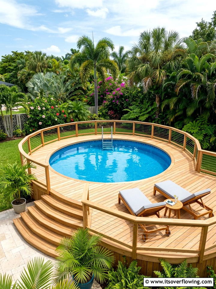 Above Ground Pool Deck - 25 backyard ideas with deck