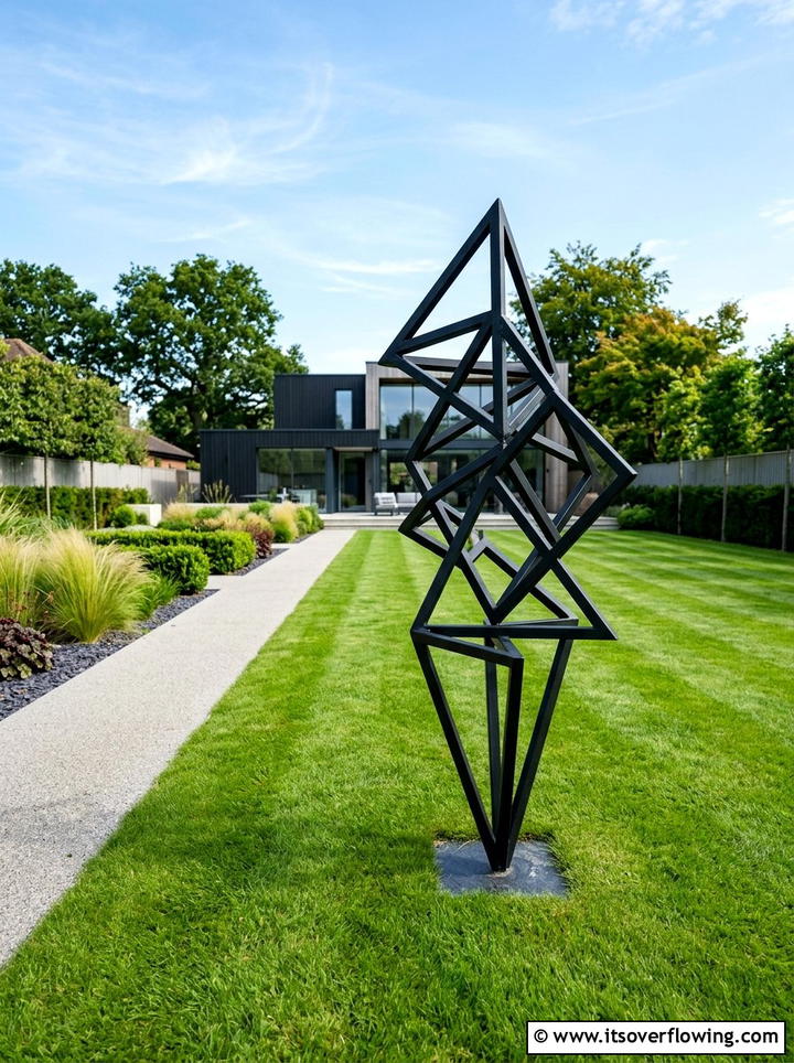 Abstract metal stake - 25 garden ideas with decorative stakes