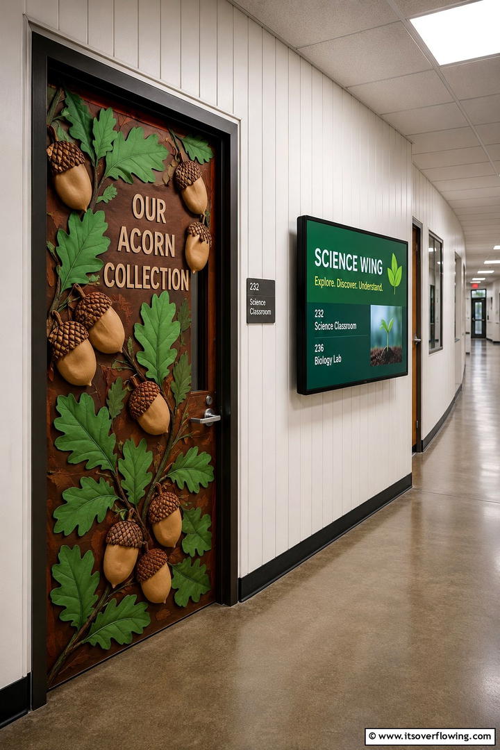 Acorn Collection Theme - 50 Fall Door Decor Classroom Ideas for Cozy Entryways
