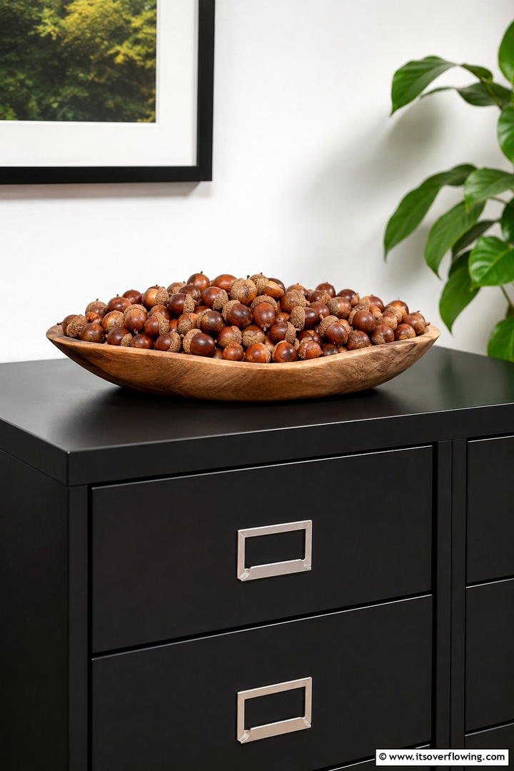 Acorn Office Display Bowl - 50 Fall Office Decor Ideas for A Sleek, Calm Workspace