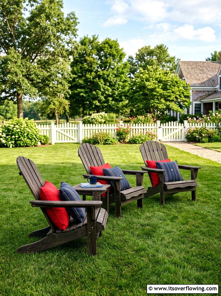 Adirondack Chair Comfort - 25 backyard decorating ideas with pillows