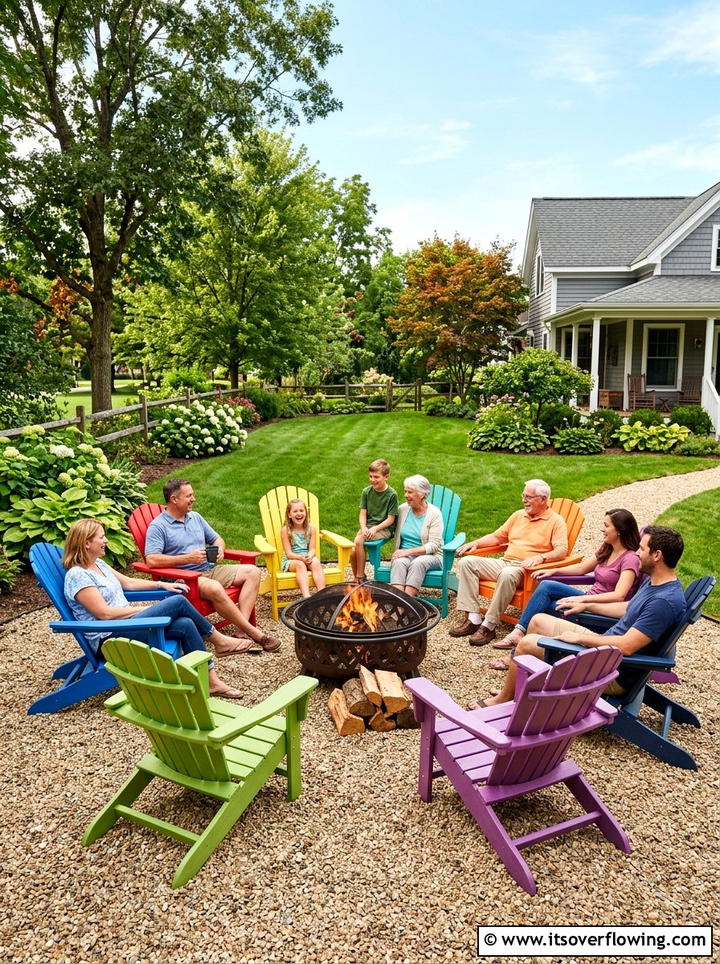 Adirondack Chair Fire Pit Circle - 25 creative garden ideas with fire pit circles