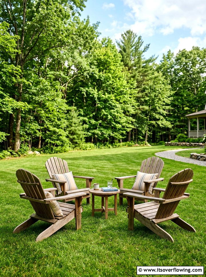 Adirondack Chair Set - 25 backyard ideas with rustic style
