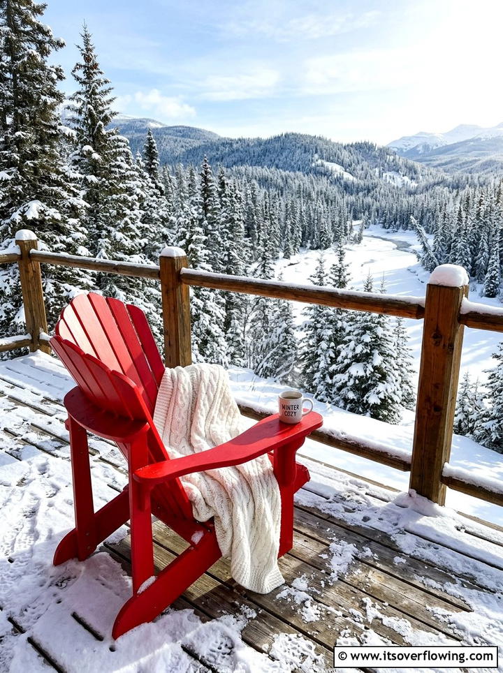 Adirondack Chair - 25 garden decor ideas with winter decor