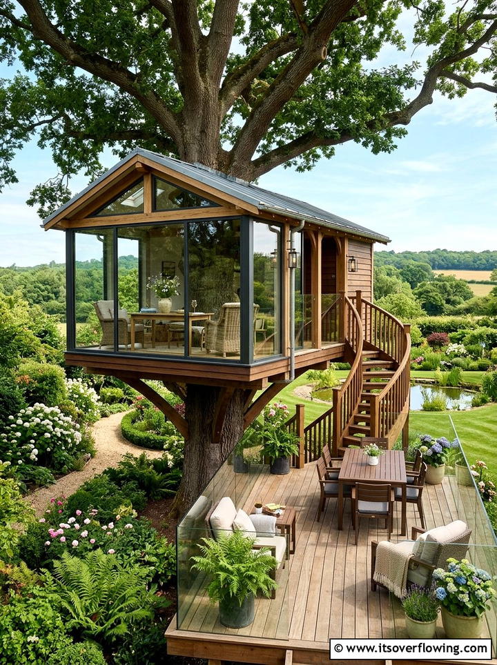 Adult Treehouse Retreat - 25 backyard ideas with treehouse