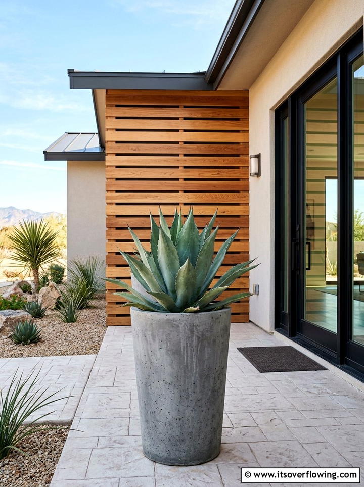 Agave planter - 25 front porch decor ideas with year round greenery