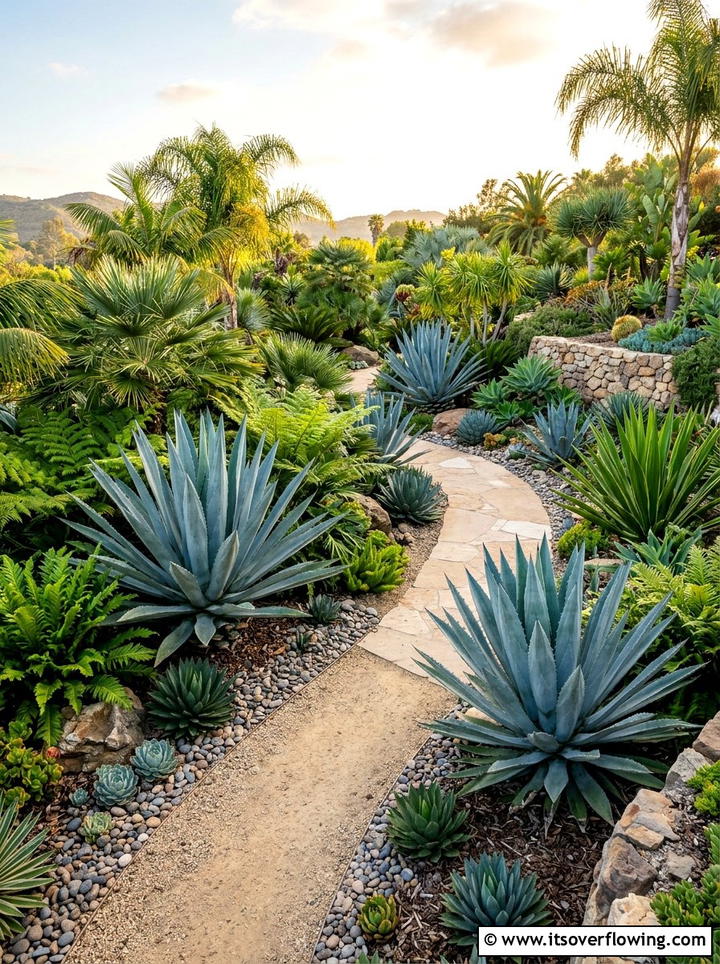 Agave tropical garden - 25 garden design ideas with tropical foliage