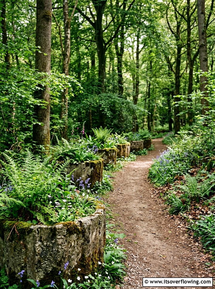 Aged Concrete Planter Woodland Trail - 25 garden decor ideas with concrete planters