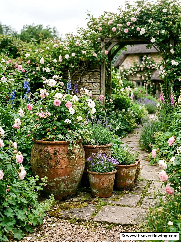 Aged Terracotta Planter - 25 garden decor ideas with terracotta pots