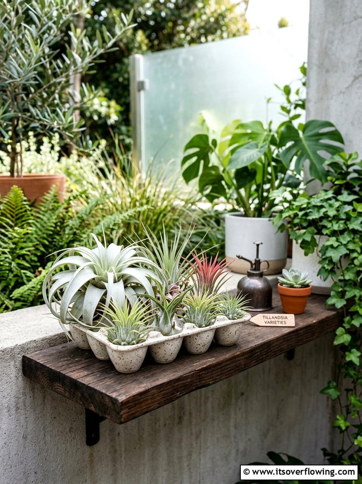 Air plant holder - 25 recycled garden ideas with egg cartons