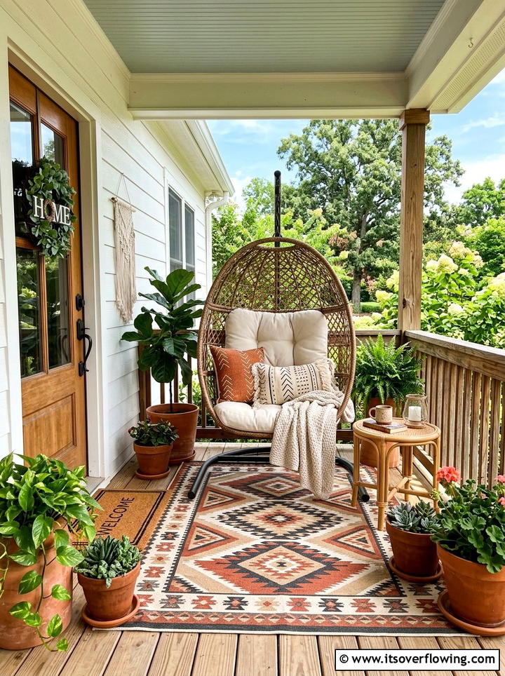 All Season Porch Wreath - 25 front porch decor ideas with low maintenance setup