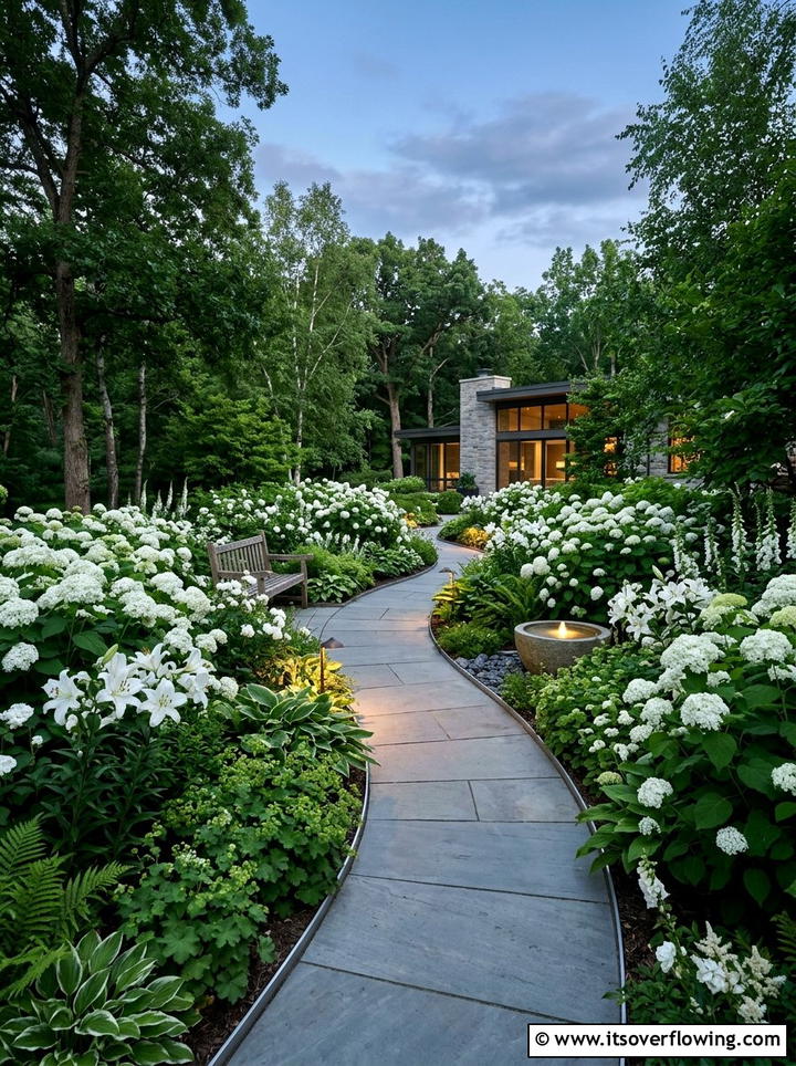All White Flower Garden - 25 garden ideas for curb appeal