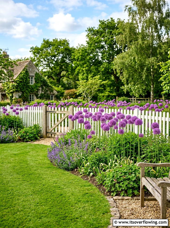 Allium Purple Bulb Garden - 25 creative garden ideas with sculptural plants