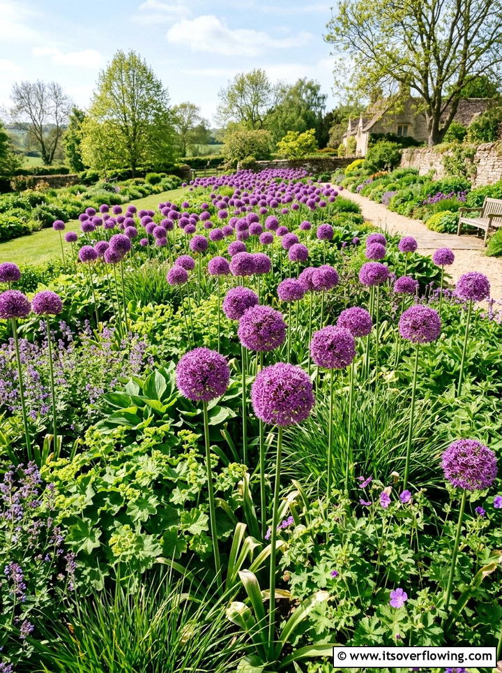 Allium Purple Globe - 25 garden design ideas with repetition