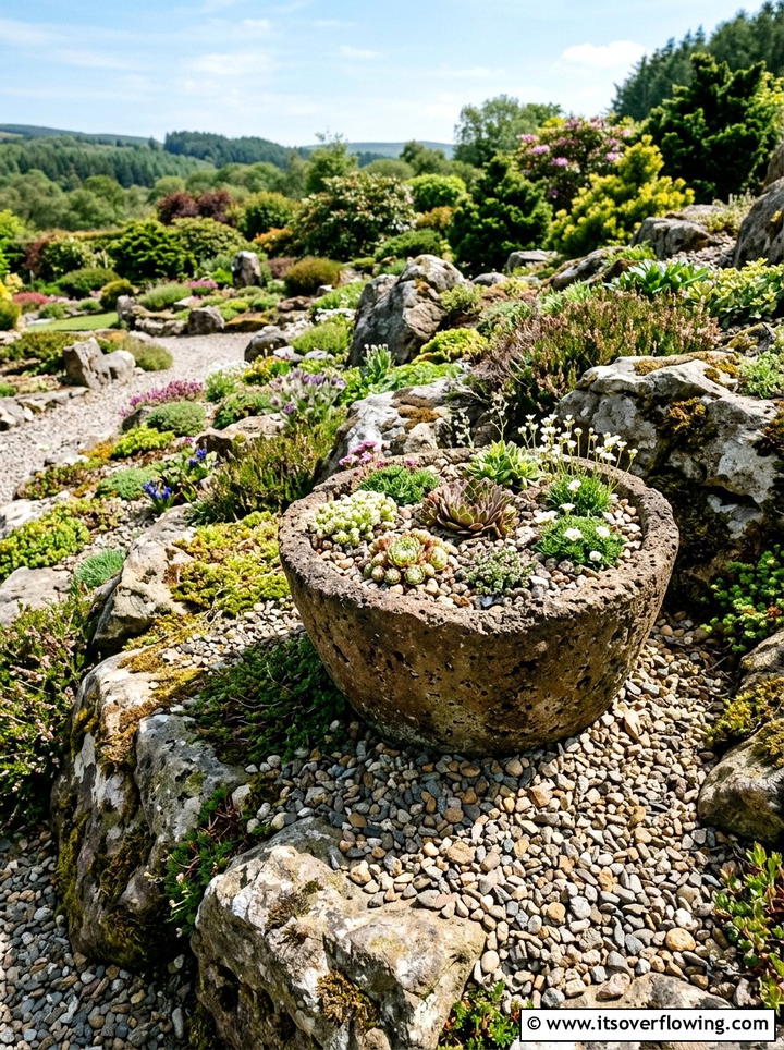Alpine rock garden pot - 25 garden ideas with hypertufa planters