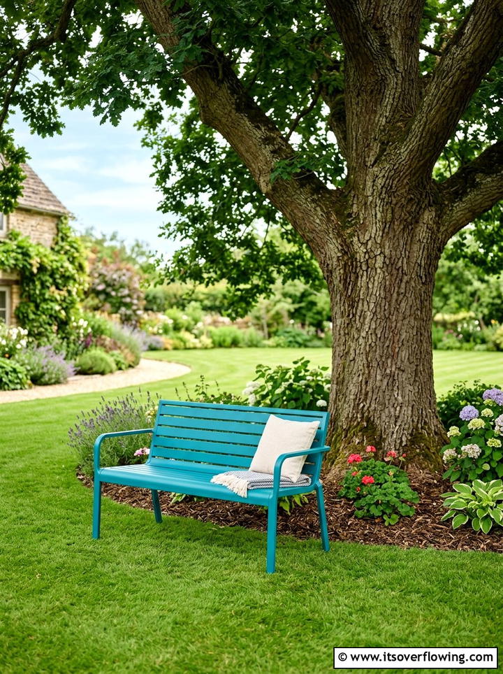 Aluminum Garden Bench - 25 garden decor ideas with metal art
