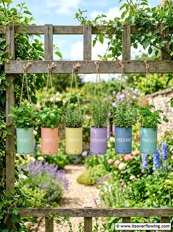 Aluminum Tin Can - 25 reusing old things ideas for garden planters
