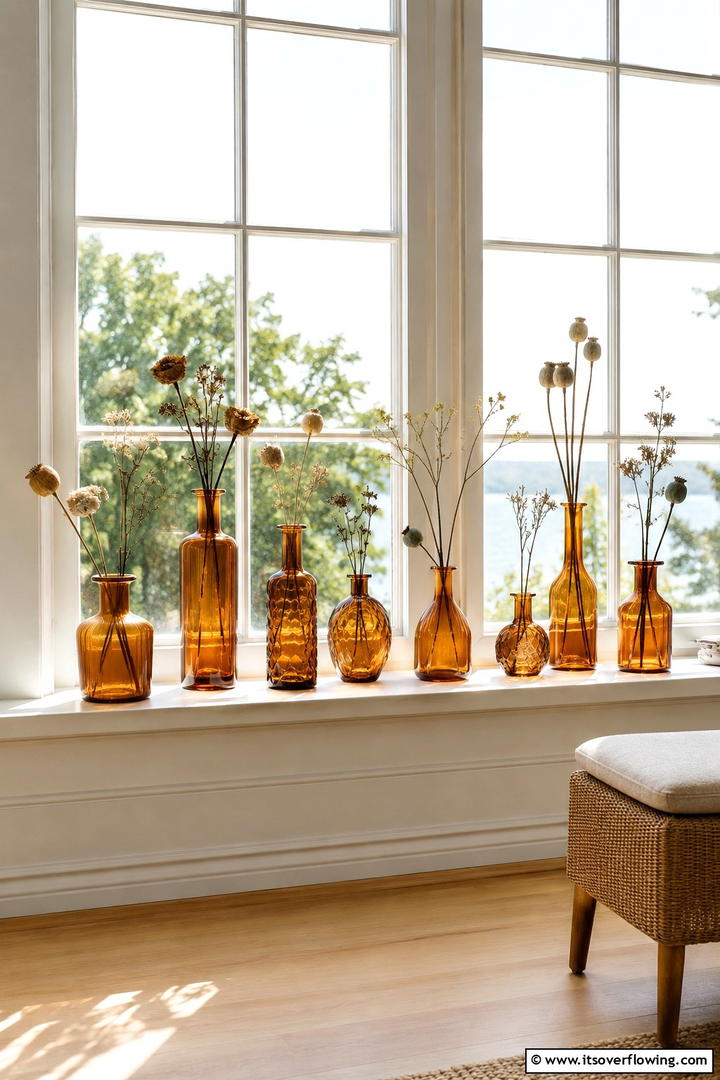Amber Glass Vessels - 50 Fall Decor Trends 2025 to Inspire Seasonal Style