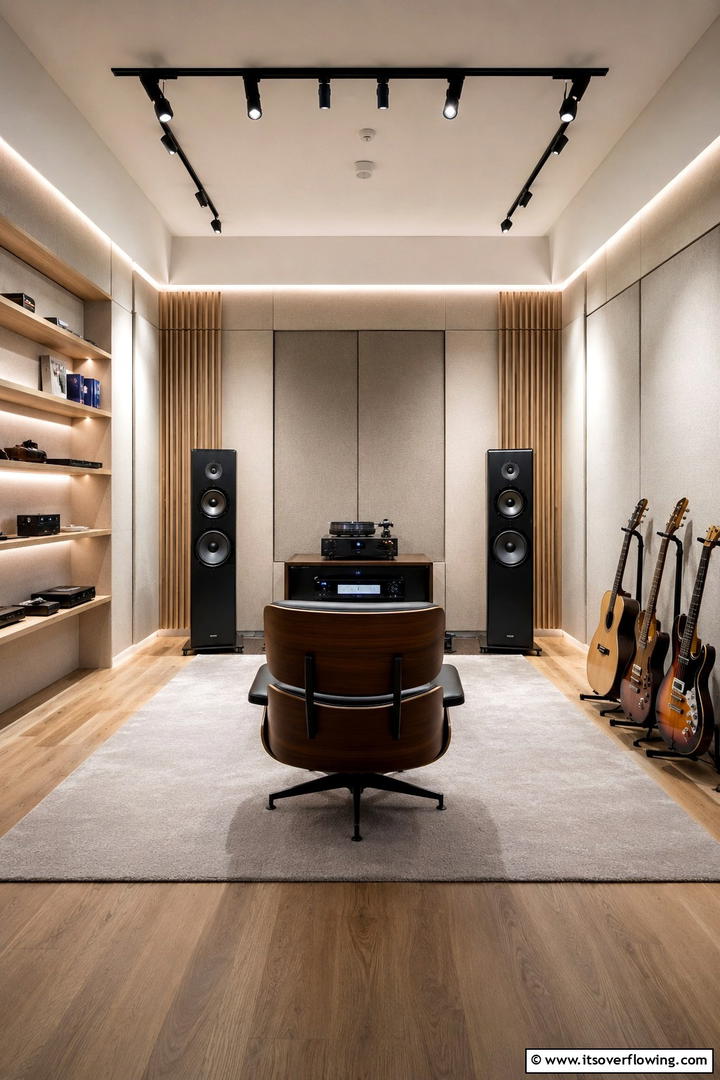 Ambient Music Nook - 30 Teen Hangout Room Ideas for Modern & Functional Spaces