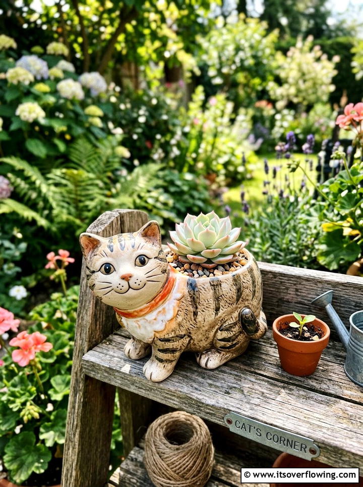 Animal Flower Pot - 25 recycled garden ideas with plastic bottles