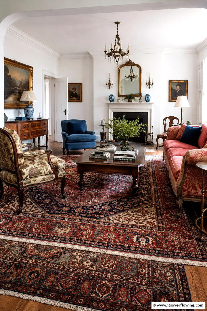 Antique Area Rugs - 30 Traditional Living Room Ideas for Timeless Elegance