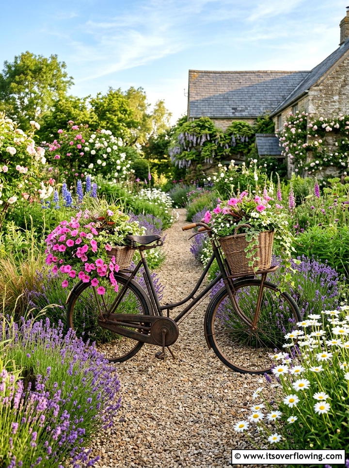 Antique Bicycle Planter - 25 garden decor ideas with vintage pieces