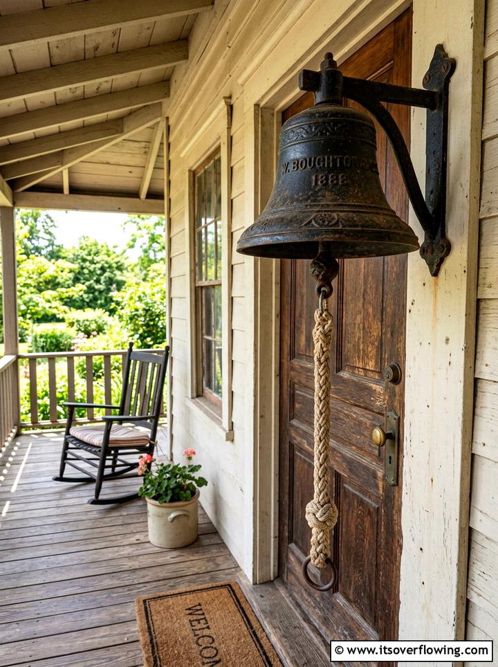 Antique Cast Iron Bells - 25 front porch ideas with antique pieces