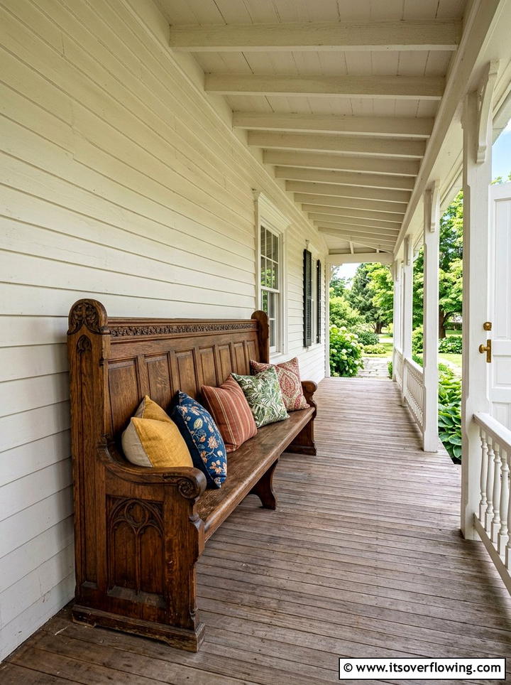 Antique Church Pew Porch - 25 front porch decor ideas with antique benches