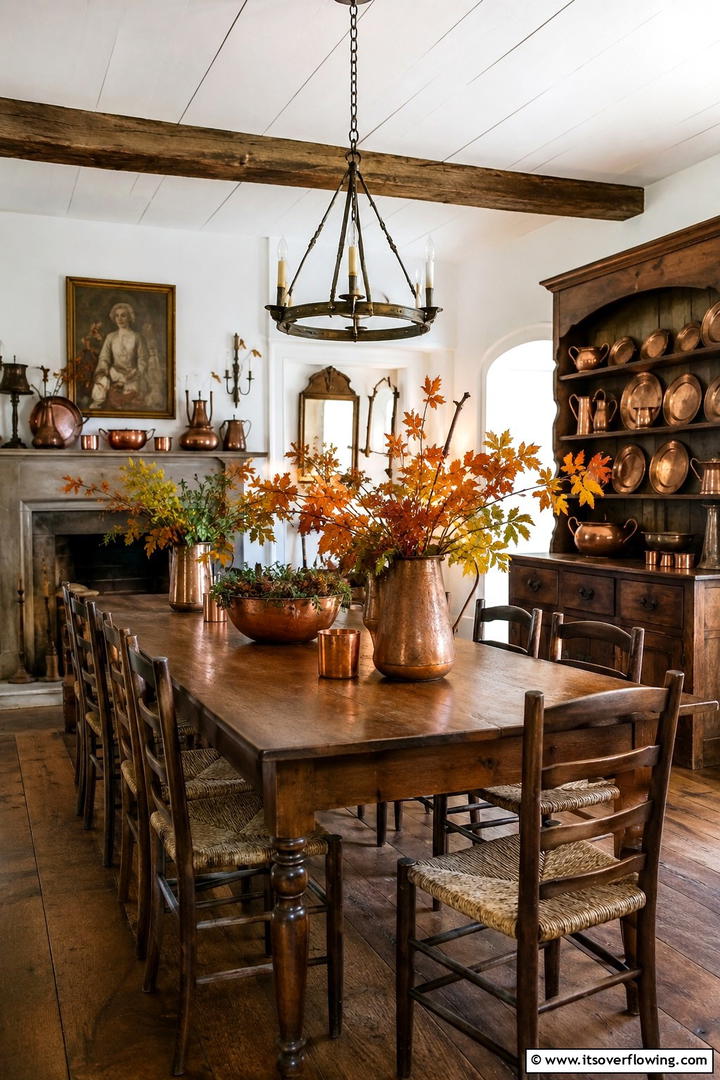 Antique Copper Pieces - 50 Fall Table Decor Ideas Roundup- Seasonal Styling
