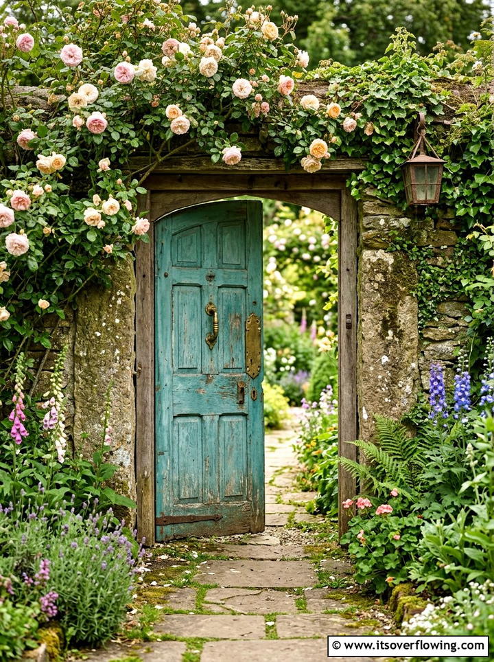 Antique Door Garden Gate - 25 garden ideas with old furniture